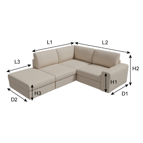 Funda para muebles de salón en L a medida
