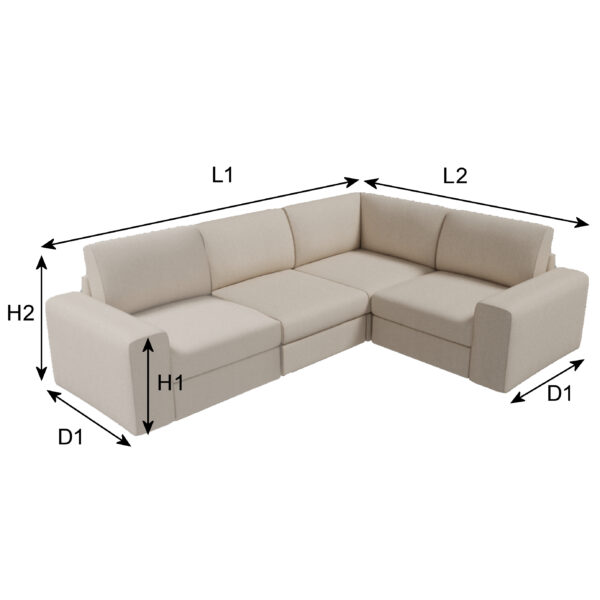 Funda para muebles de salón en L a medida