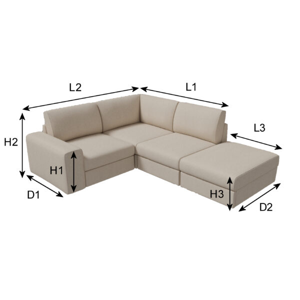 Funda para muebles de salón en L a medida