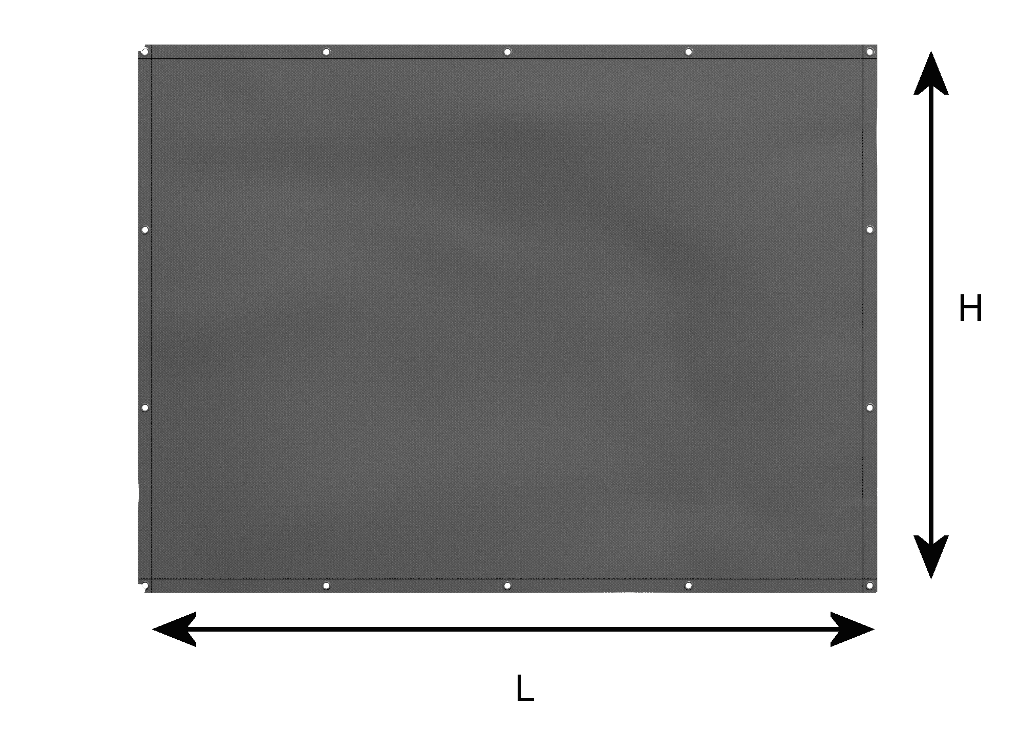 Rechteckige Abdeckplane nach Maß