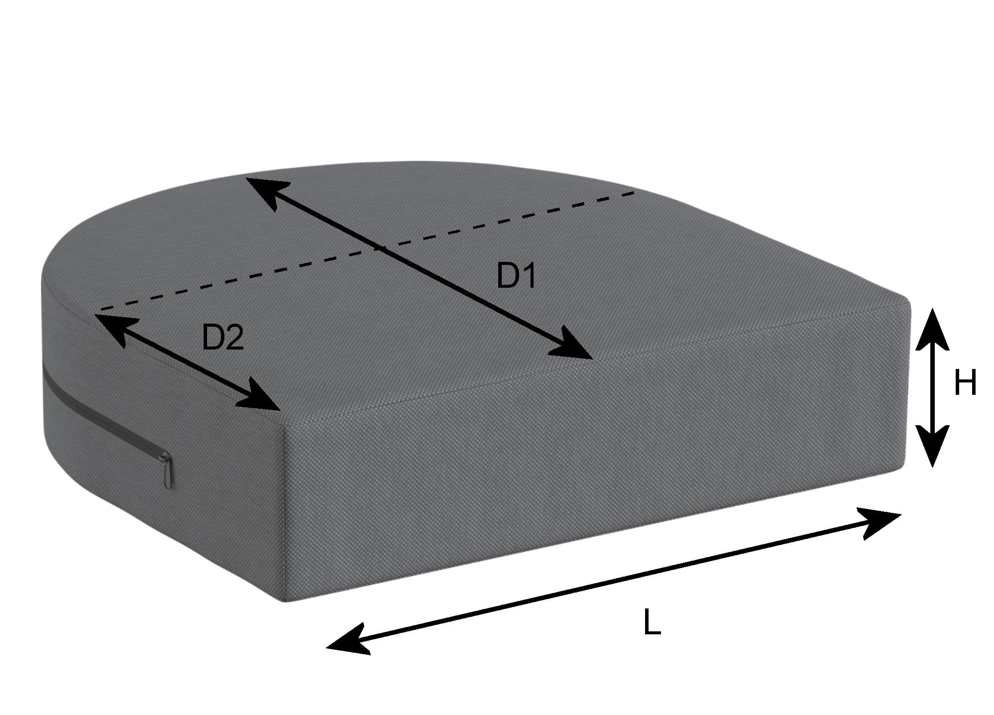 Hoes voor halfrond kussen op maat